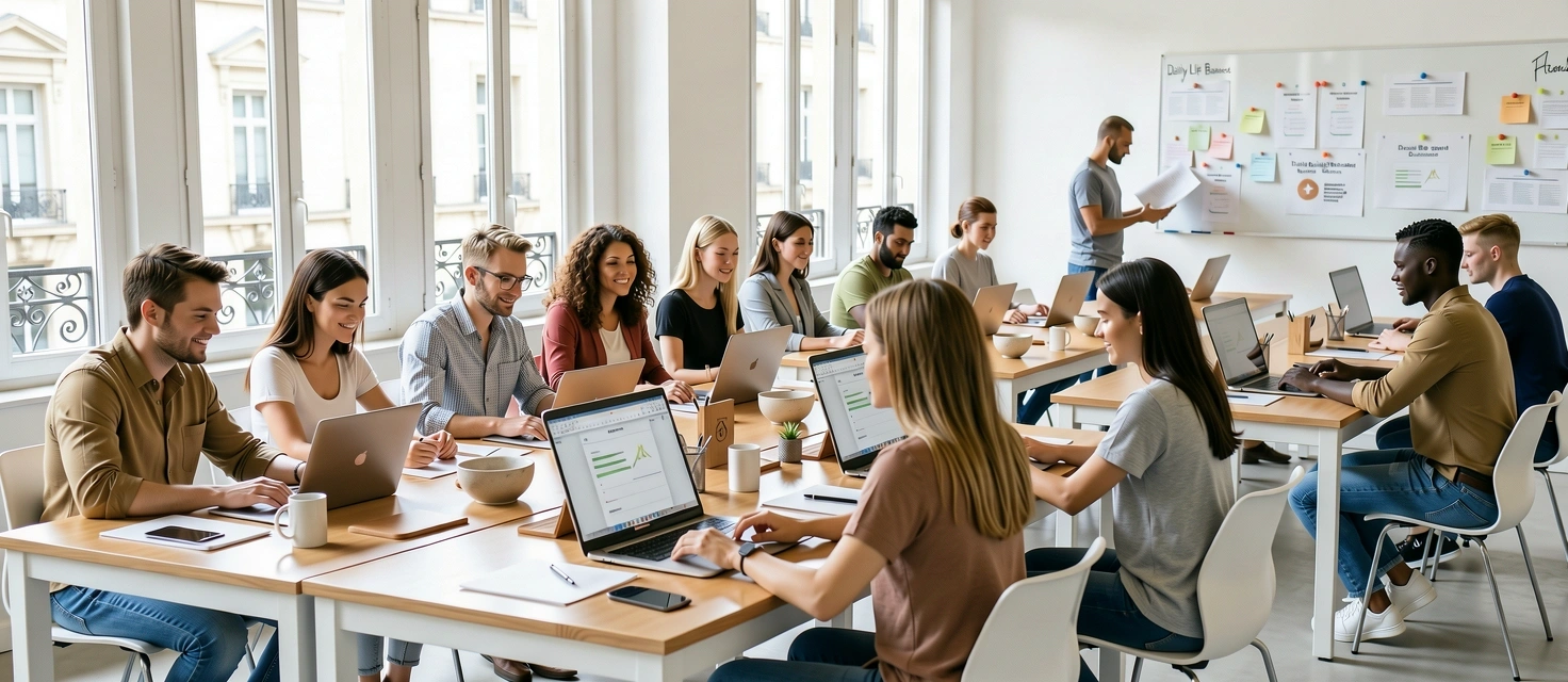 L'équipe de Daily Life Balance au travail à Bordeaux
